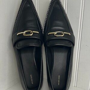 Anine Bing Leather Chain-Link Accents Loafers Women's Size: 9